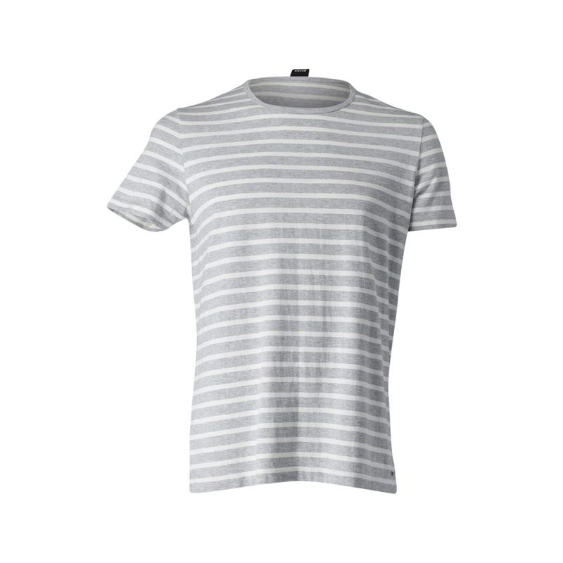Hugo Boss Tessler Slim-Fit Striped T-Shirt In White And Light Blue Cotton-Jersey